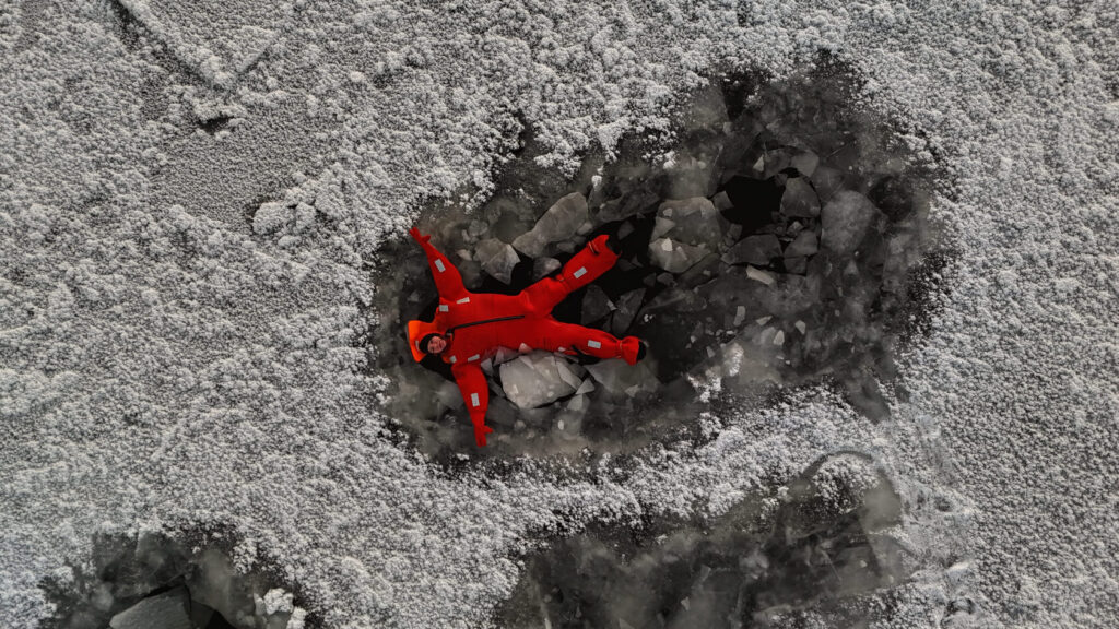 Ice floating viewed from above