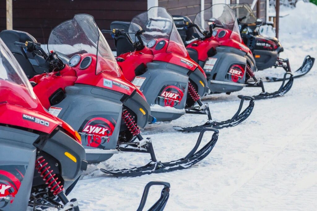 Snowmobiles ready for a winter outing